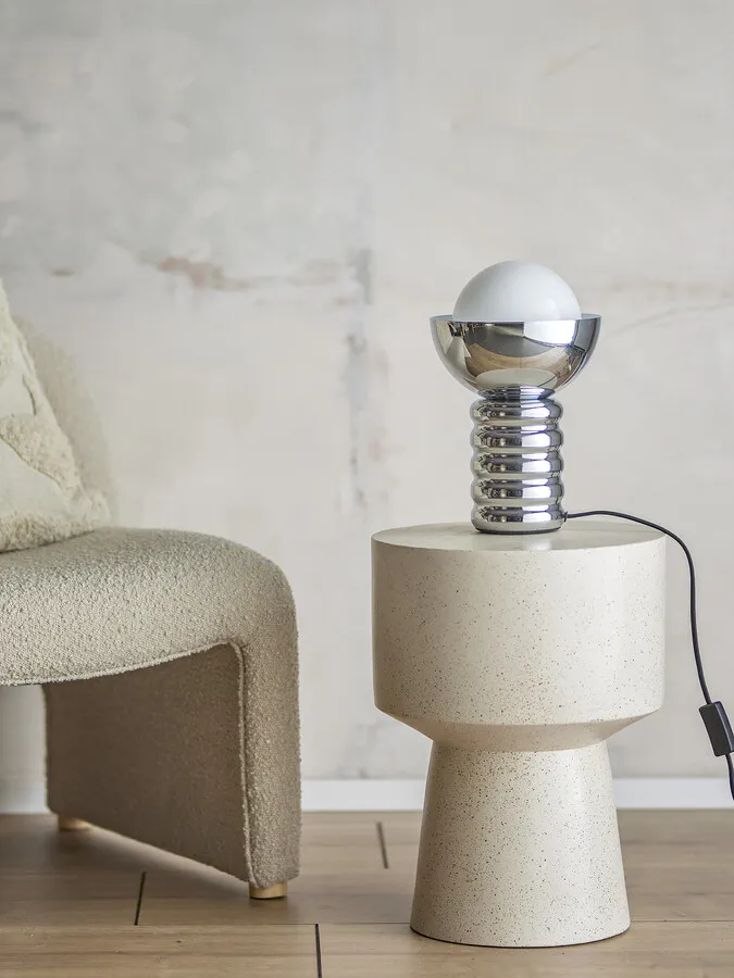 Spike Table lamp, Silver, Metal D20xH32 cm