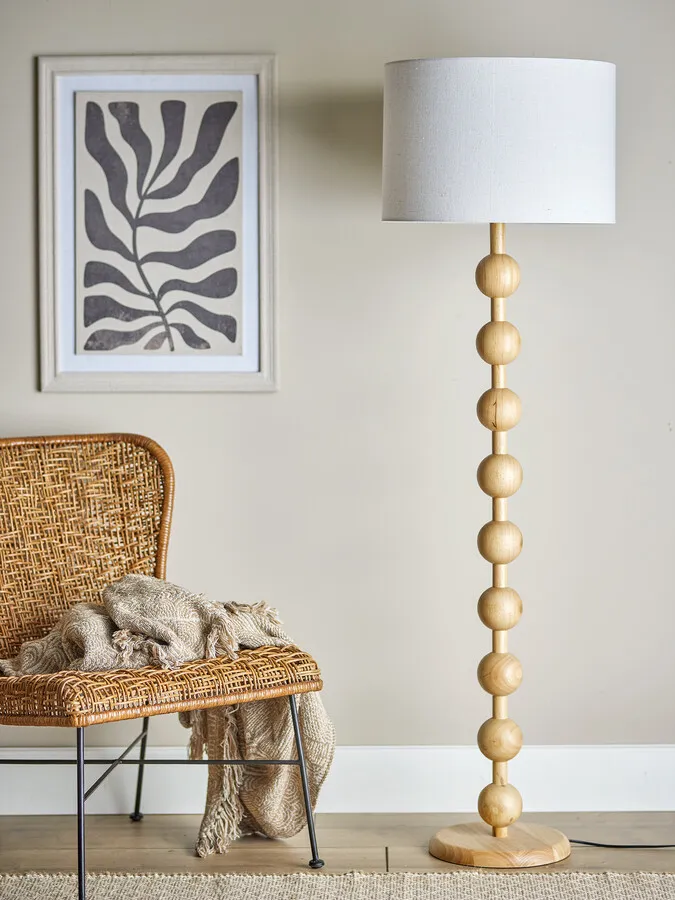 Giacoma Floor Lamp, Nature, Rubberwood D44xH154,5 cm
