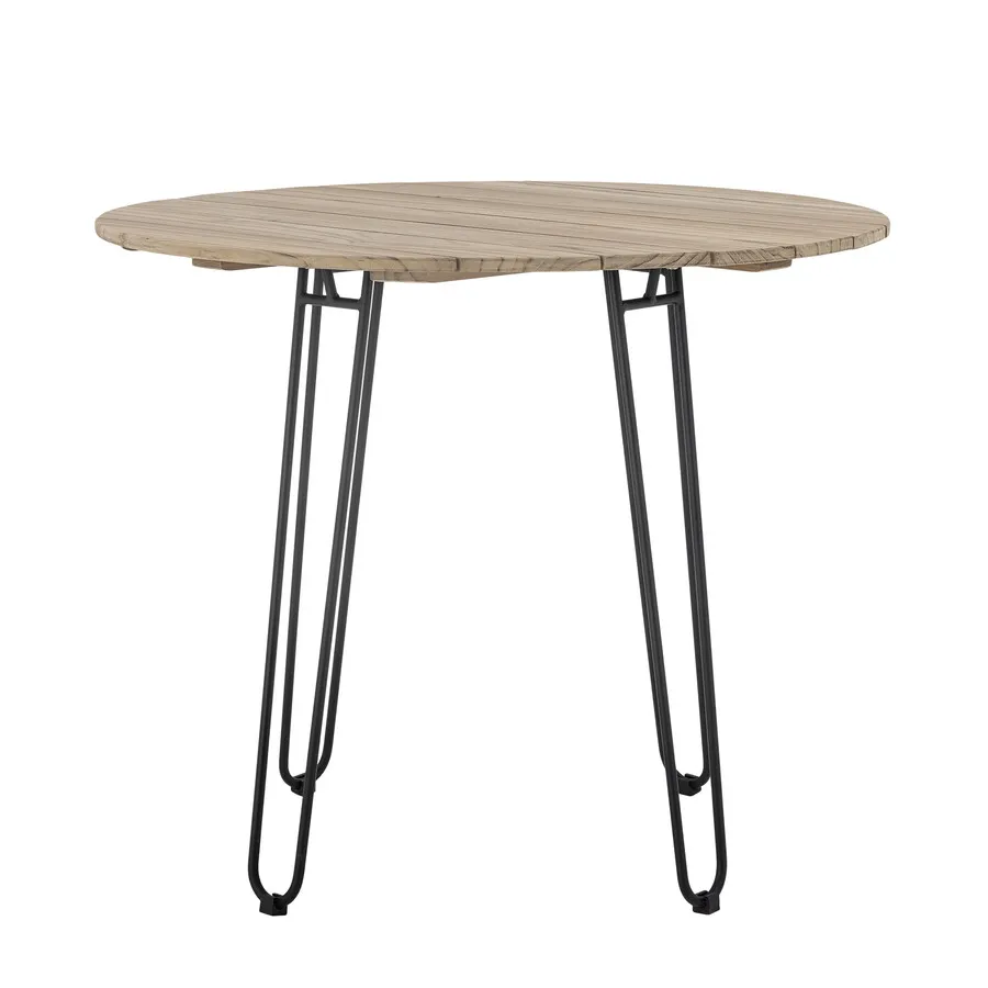 Stół ogrodowy okrągły MOLITO 90 cm - naturalny/czarny
