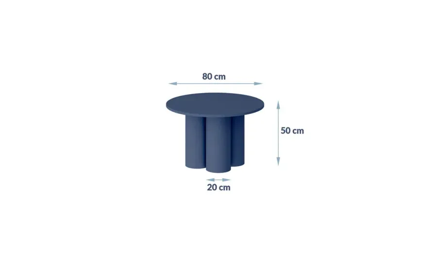 Ława okrągła COMO 80 cm - miętowy