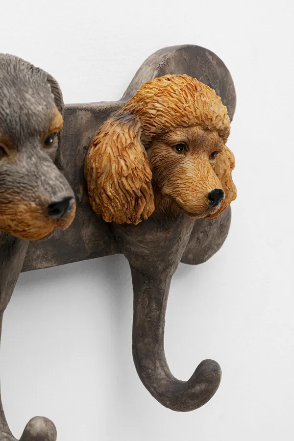 Wieszak ścienny DOG FAMILY - szary/brązowy