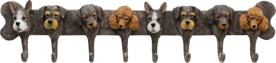 Wieszak ścienny DOG FAMILY - szary/brązowy