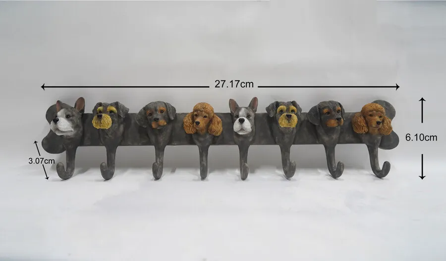 Wieszak ścienny DOG FAMILY - szary/brązowy