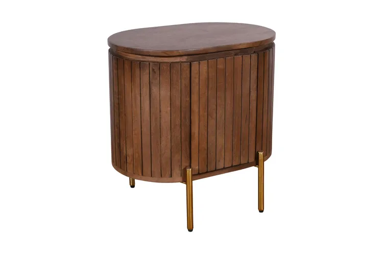 Szafka nocna drewniana HS-10L-MN lewa - mango orzech włoski