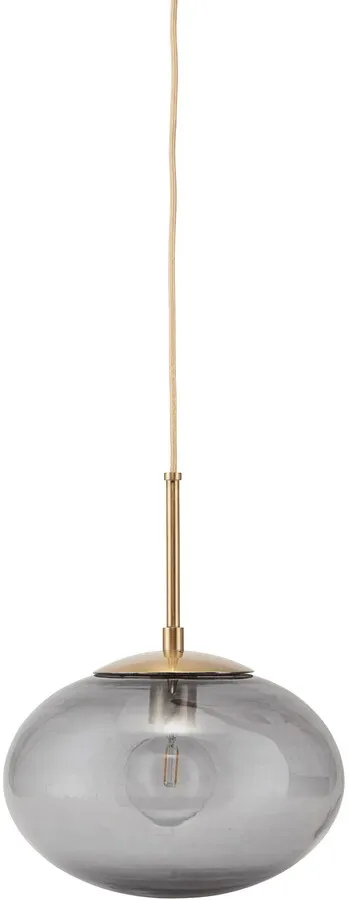 Lampa wisząca szklana 22x17 - szary/złoty