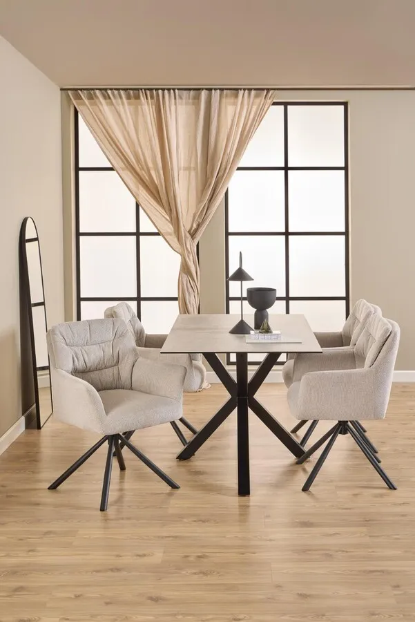Stół HEAVEN 135x80 - szary/czarny