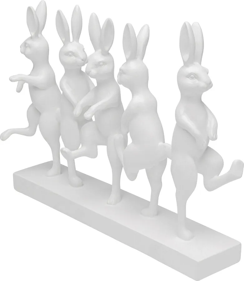 Figurka dekoracyjna DANCING RABBITS - biały