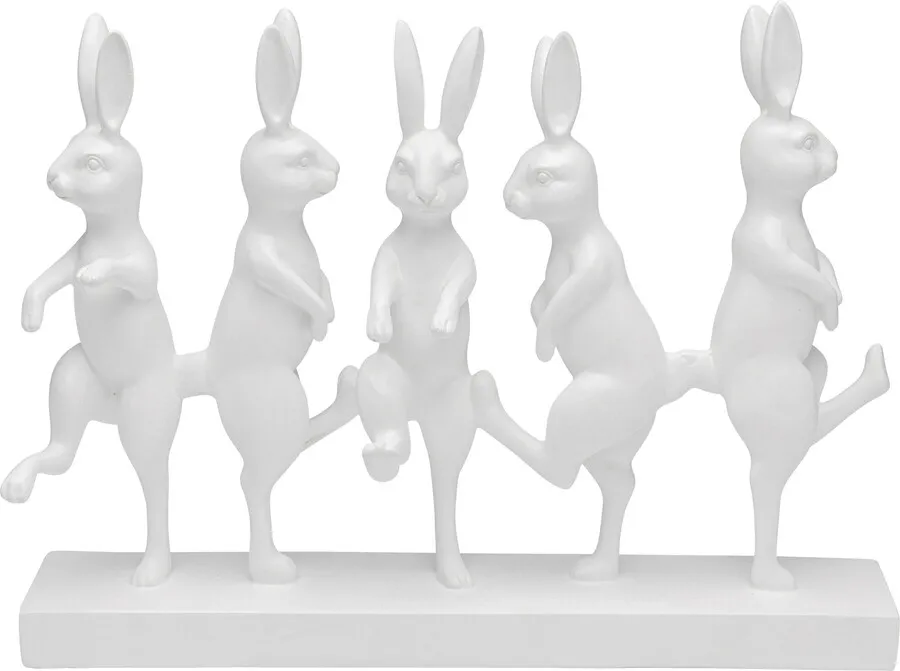 Figurka dekoracyjna DANCING RABBITS - biały