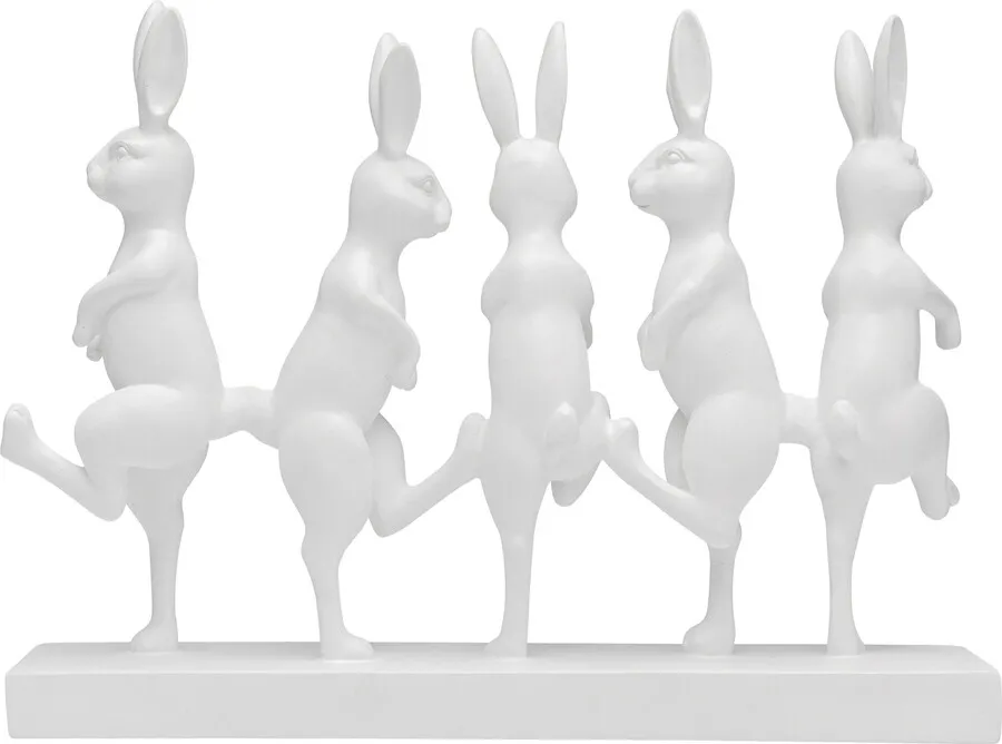 Figurka dekoracyjna DANCING RABBITS - biały