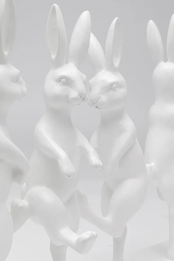 Figurka dekoracyjna DANCING RABBITS - biały