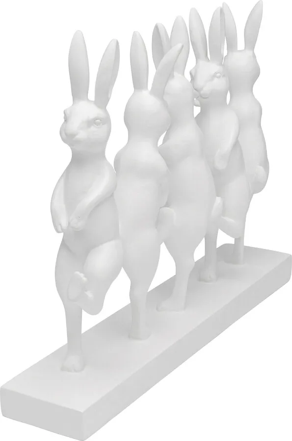 Figurka dekoracyjna DANCING RABBITS - biały