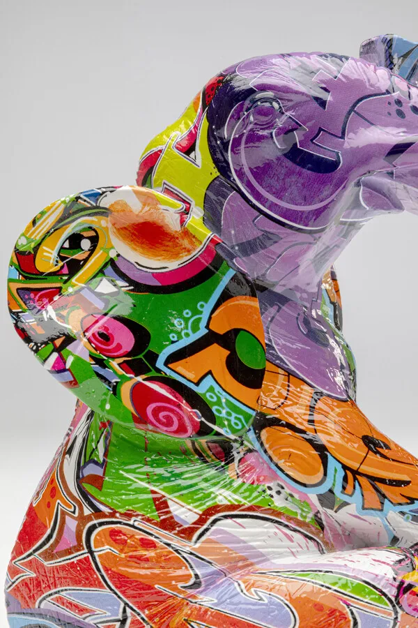 Zestaw 2 figurek dekoracyjnych ELEFANT ZIRKUS GRAFFITI - wielokolorowy