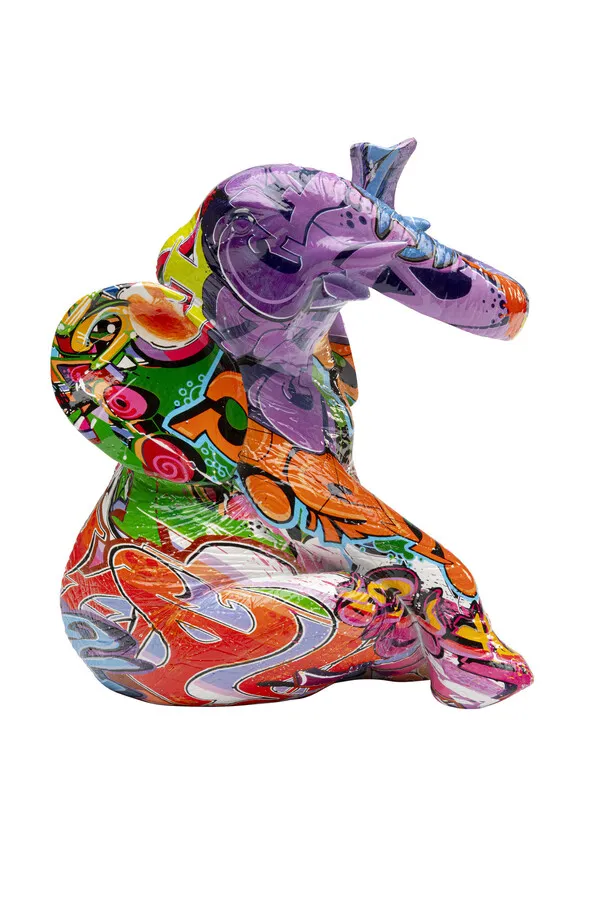 Zestaw 2 figurek dekoracyjnych ELEFANT ZIRKUS GRAFFITI - wielokolorowy