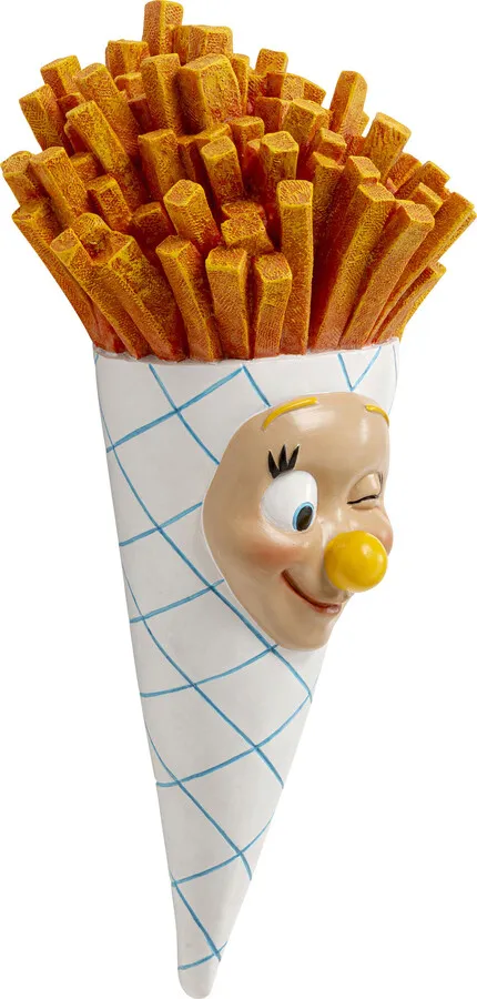 Dekoracja ścienna FRENCH FRIES BAG 26 cm - biały/pomarańczowy