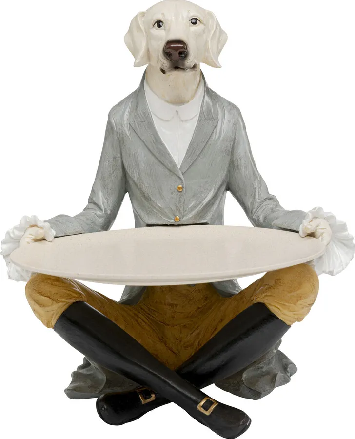 Figurka dekoracyjna GENTLEMAN DOG TRAY 29 cm - wielokolorowy
