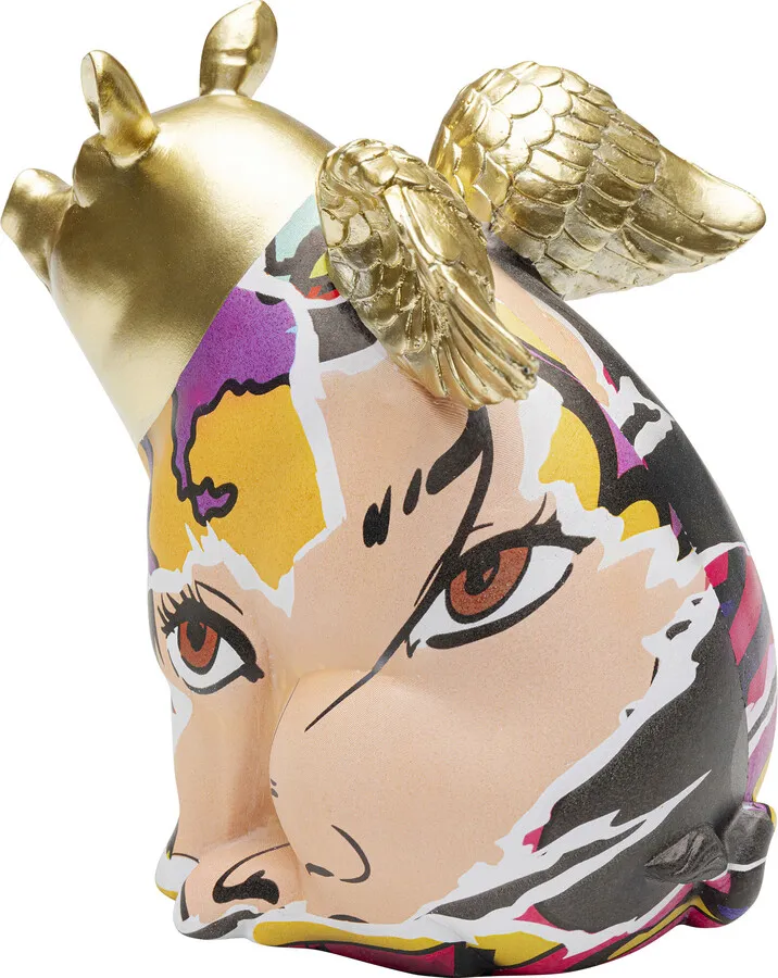 Figurka dekoracyjna GRAFFITI FLYING PIG 16 cm - wielokolorowy