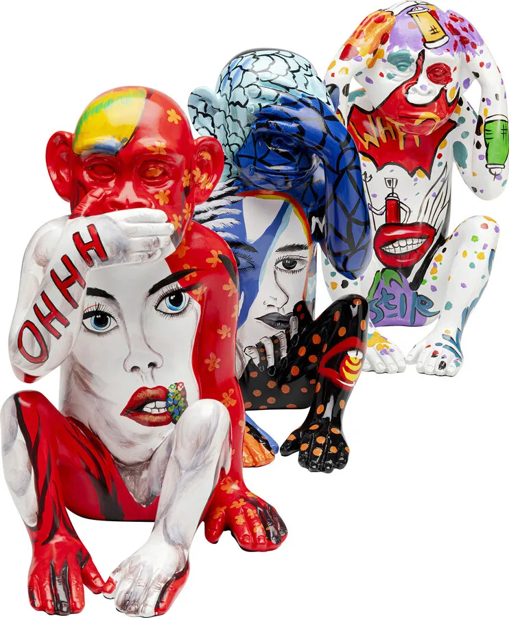 Figurka dekoracyjna GRAFFITI MONKEY 40 cm - wielokolorowy