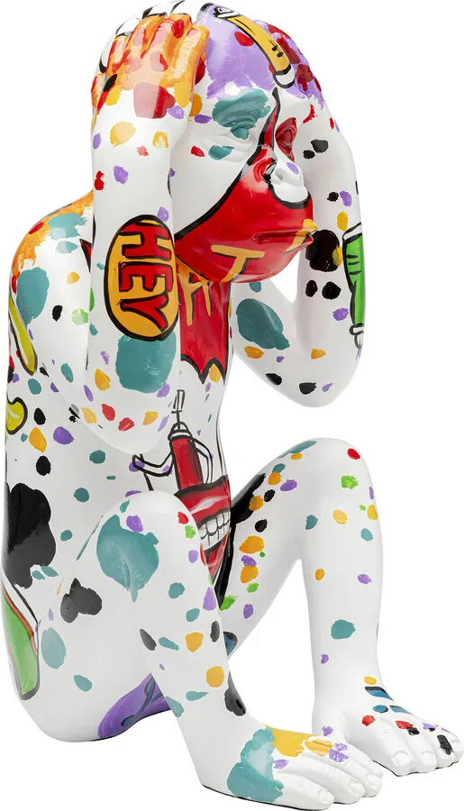 Figurka dekoracyjna GRAFFITI MONKEY 40 cm - wielokolorowy