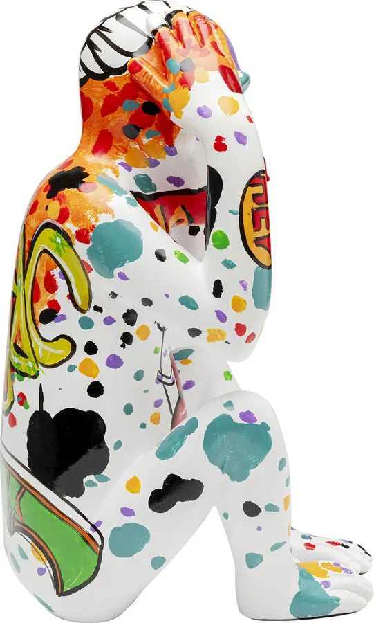 Figurka dekoracyjna GRAFFITI MONKEY 40 cm - wielokolorowy