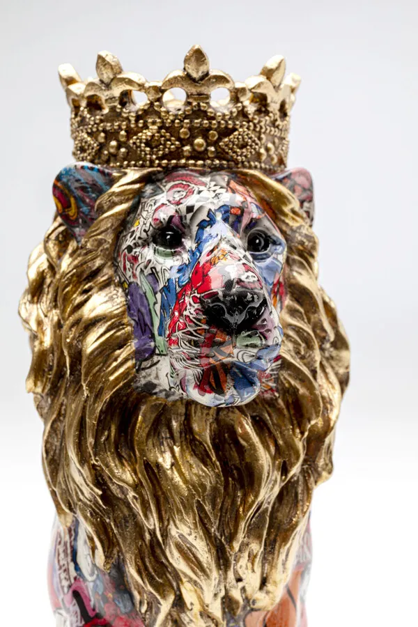Figurka dekoracyjna GRAFFITI KING LION 29 cm - wielokolorowy