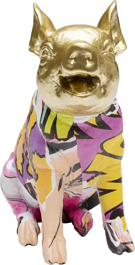 Figurka dekoracyjna GRAFFITI PIG 20 cm - wielokolorowy