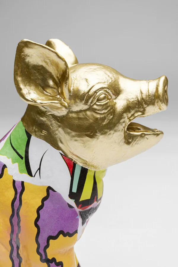 Figurka dekoracyjna GRAFFITI PIG 20 cm - wielokolorowy