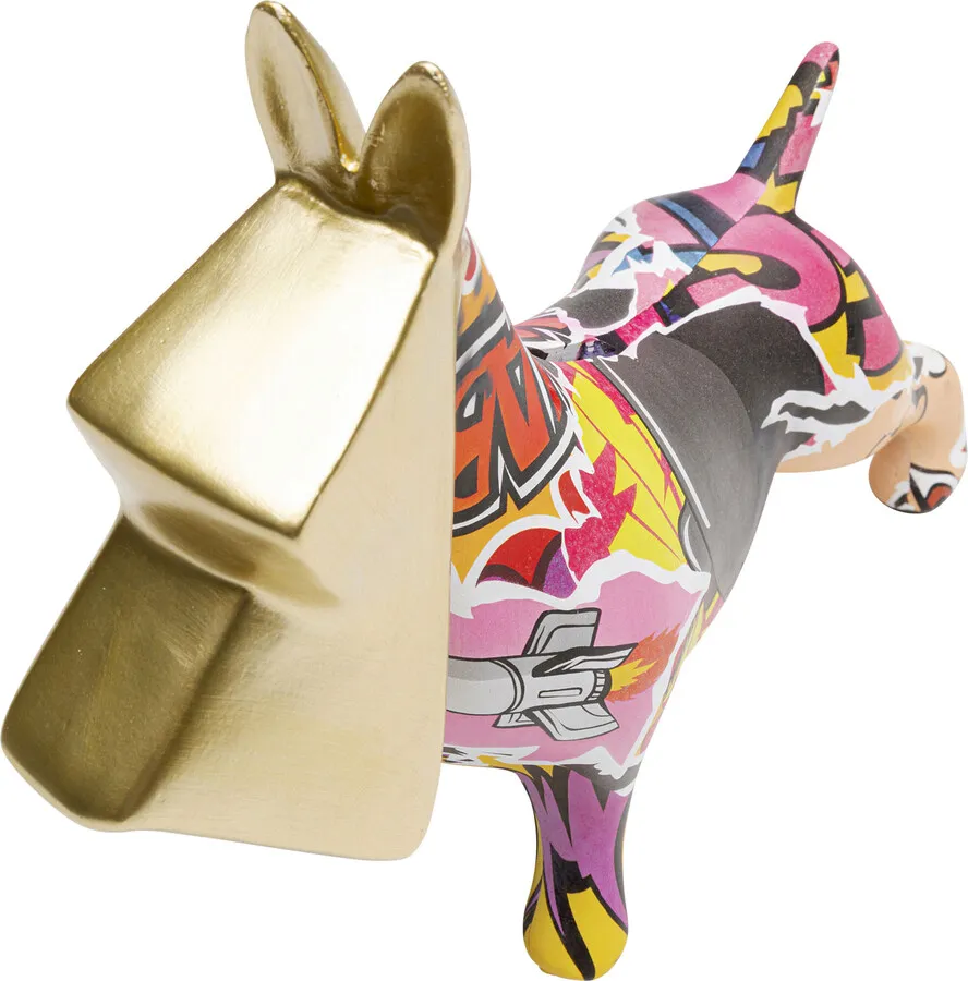 Figurka dekoracyjna GRAFFITI PIXEL DOG 35 cm - wielokolorowy