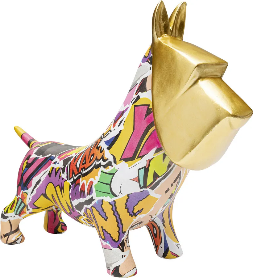 Figurka dekoracyjna GRAFFITI PIXEL DOG 35 cm - wielokolorowy