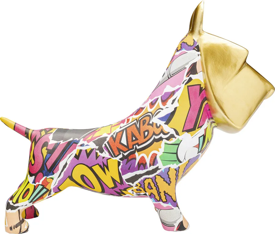 Figurka dekoracyjna GRAFFITI PIXEL DOG 35 cm - wielokolorowy
