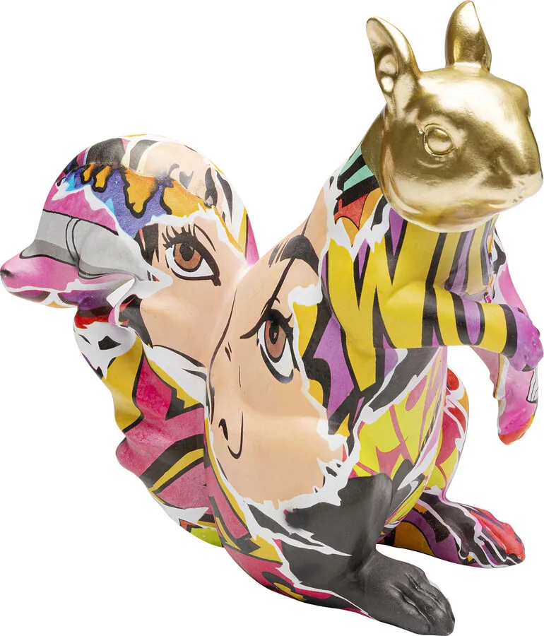 Figurka dekoracyjna GRAFFITI SQUIRREL 22 cm - wielokolorowy