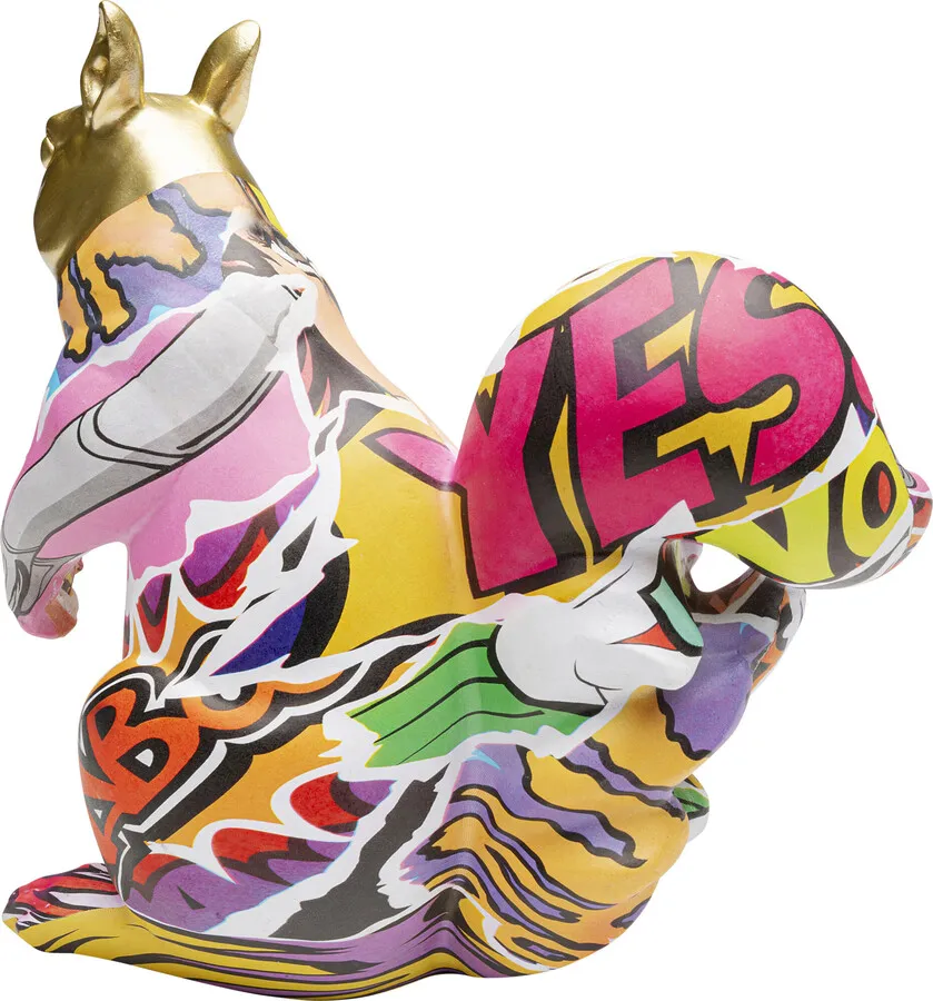 Figurka dekoracyjna GRAFFITI SQUIRREL 22 cm - wielokolorowy