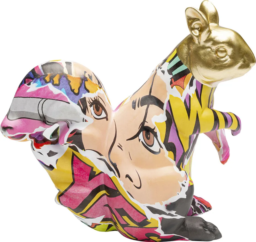 Figurka dekoracyjna GRAFFITI SQUIRREL 22 cm - wielokolorowy
