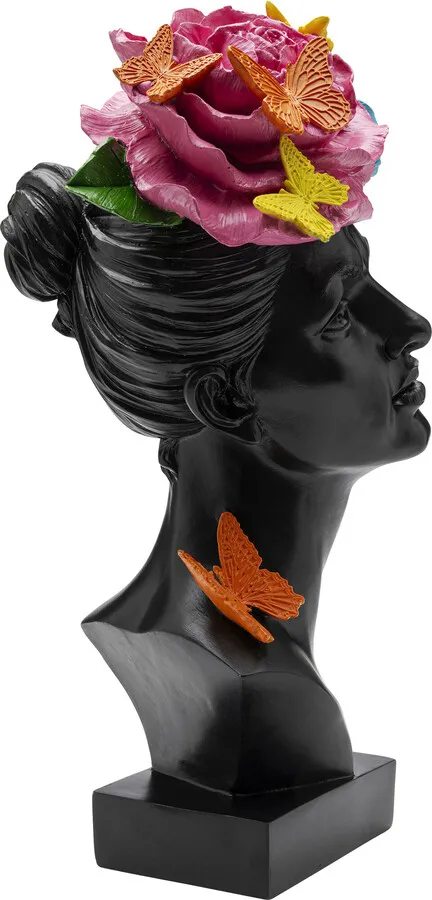 Figurka dekoracyjna BUTTERFLY LADY - czarny/kolorowy