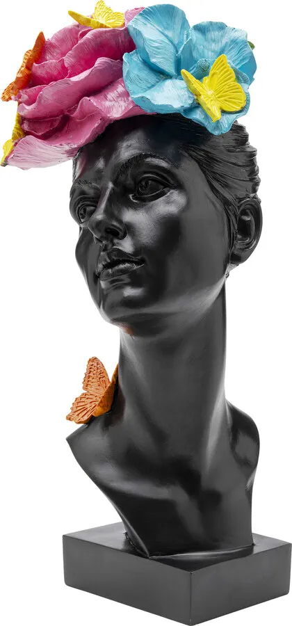Figurka dekoracyjna BUTTERFLY LADY - czarny/kolorowy