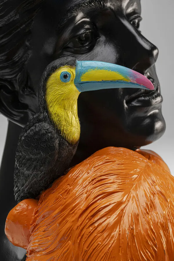 Figurka dekoracyjna JUNGLE LADY - czarny/kolorowy