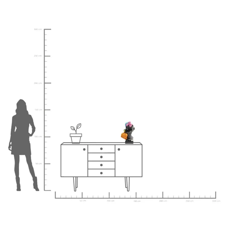 Figurka dekoracyjna JUNGLE LADY - czarny/kolorowy