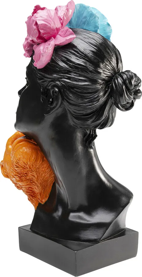 Figurka dekoracyjna JUNGLE LADY - czarny/kolorowy