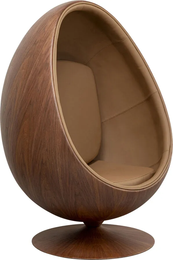 Fotel obrotowy EYE BALL - orzechowy