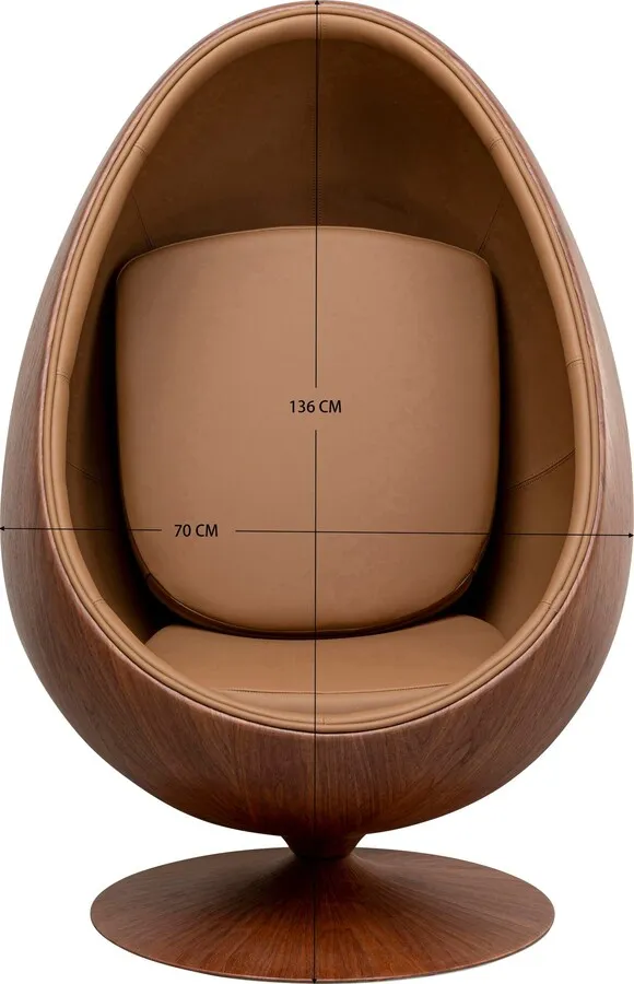 Fotel obrotowy EYE BALL - orzechowy
