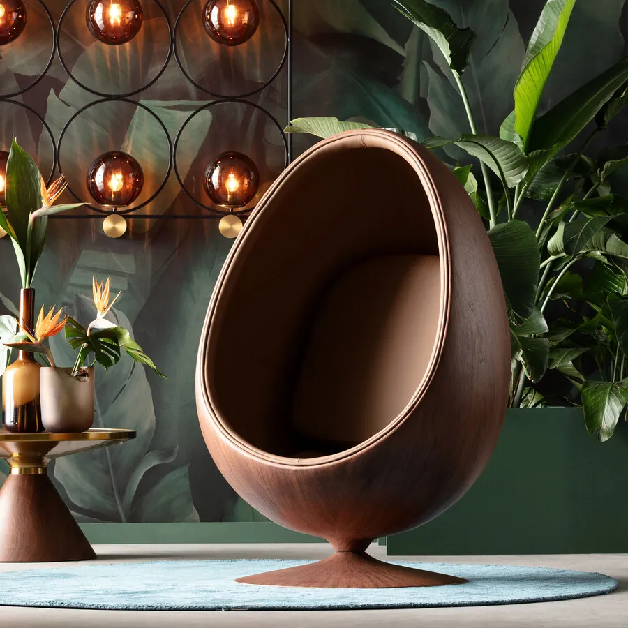 Fotel obrotowy EYE BALL - orzechowy