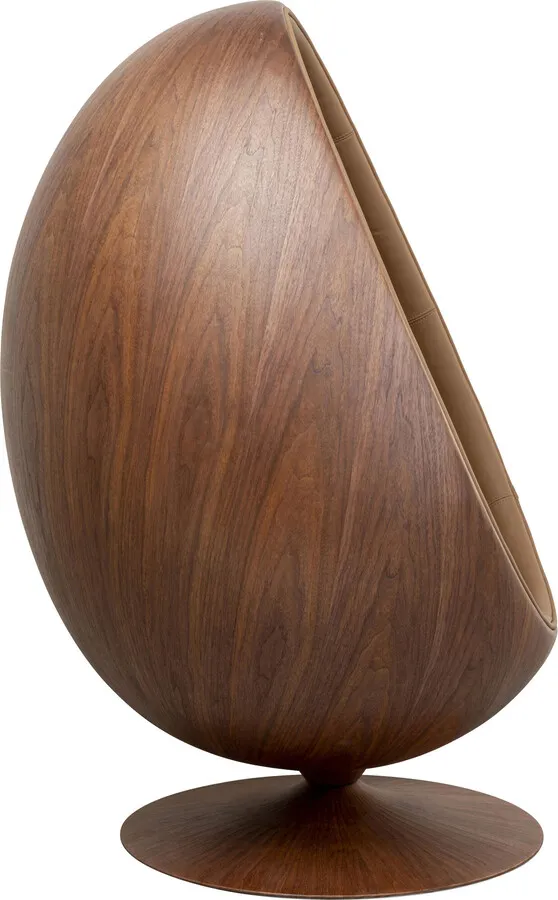 Fotel obrotowy EYE BALL - orzechowy