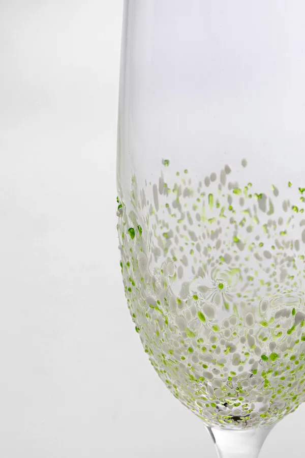 Kieliszek do szampana CONFETTI 320 ml - zielony