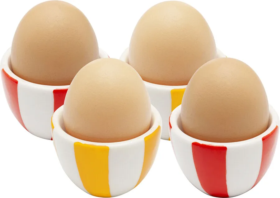 Zestaw 4 kieliszków na jajka COCINA STRIPES - wielokolorowy