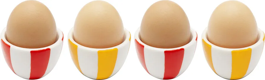 Zestaw 4 kieliszków na jajka COCINA STRIPES - wielokolorowy