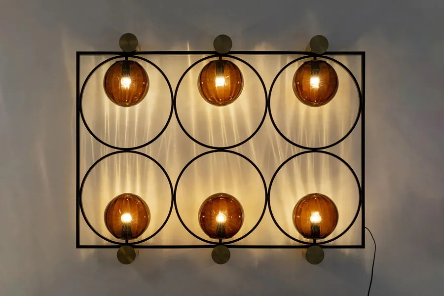 Lampa ścienna BALANCE CIRCLE - brązowy/czarny
