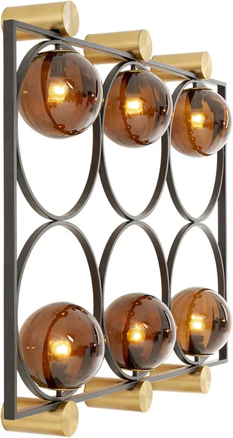 Lampa ścienna BALANCE CIRCLE - brązowy/czarny