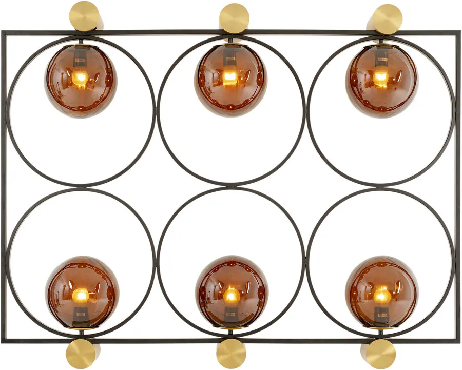 Lampa ścienna BALANCE CIRCLE - brązowy/czarny