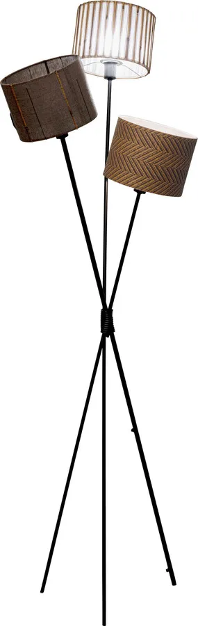 Lampa podłogowa CANNES TRIO - brązowy/czarny