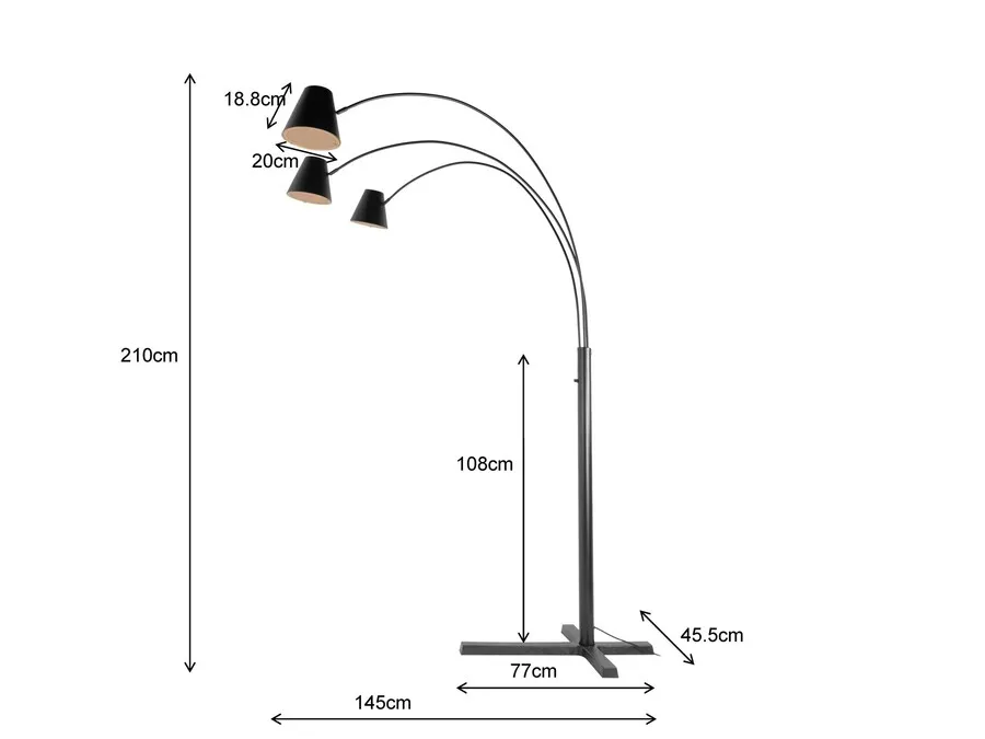 Lampa podłogowa CAPPELLINO - czarny