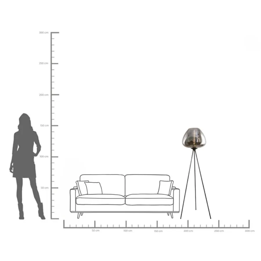 Lampa podłogowa SPHERE SMOKE - dymiony